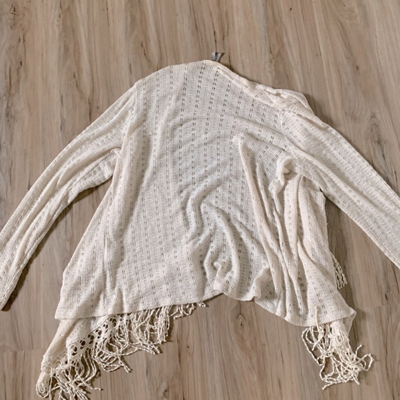 Cream Lace Cardigan with Fringe - Picture 3 of 3